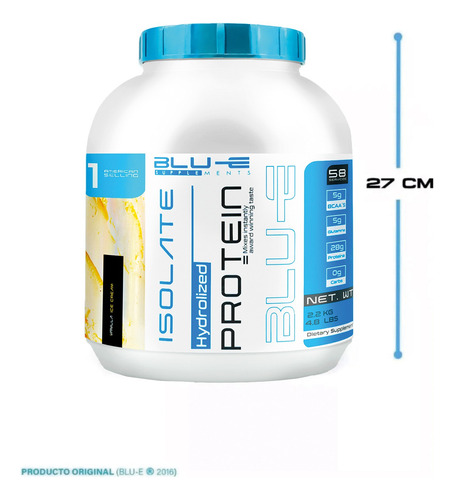 Proteína Whey Hidrolizada Isolate Blu-e 2.2kg Varios Sabores Vainilla