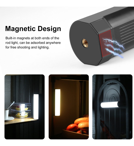 Barra De Luz Led Magnética Rgb De 17 Cm/6,7 Pulgadas, Tubo D
