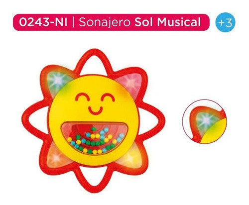 Imagen 3 de 4 de Sonajero Con Luz Y Sonido Para Bebes 0243 Winfun