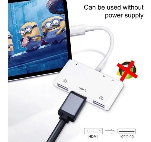 Imagen 5 de 10 de Cable Adaptador Lightning A Hdmi Para iPhone iPad