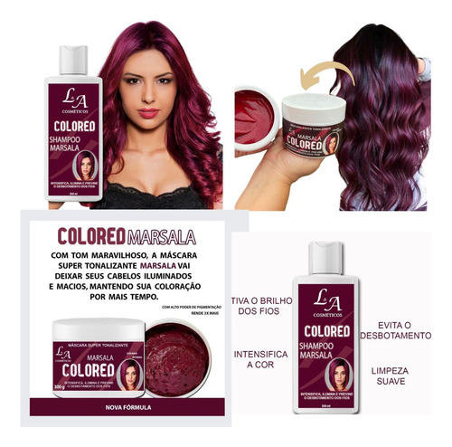 Kt Shampoo E Máscara Tonalizante Marsala Intenso S/amônia