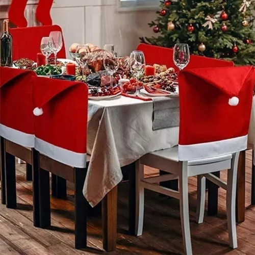 / Funda Para Silla De Comedor, Diseño Navideño, 12 Piezas