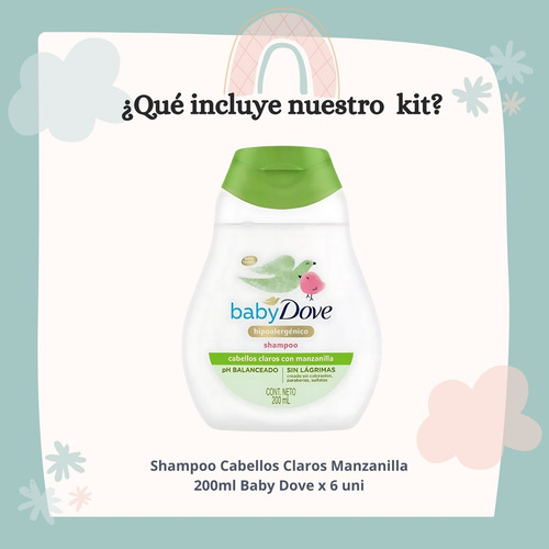 Shampoo Dove Baby Humectación Enriquecida Cabello Claro X 6u