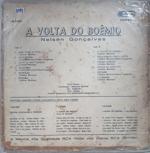 Lp Nelson Gonçalves, A Volta Do Boêmio 1967