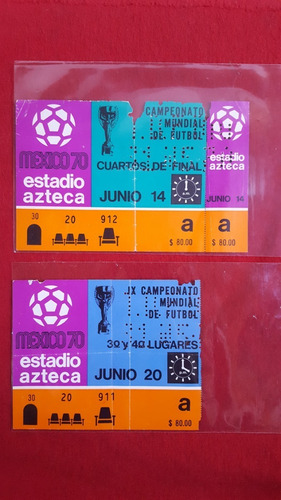 Antiguas Entradas Mundial De Futbol Mexico 70