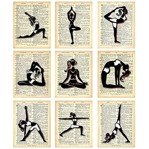 Arte De Pared Reciclado De Posiciones De Yoga Un Diccio...