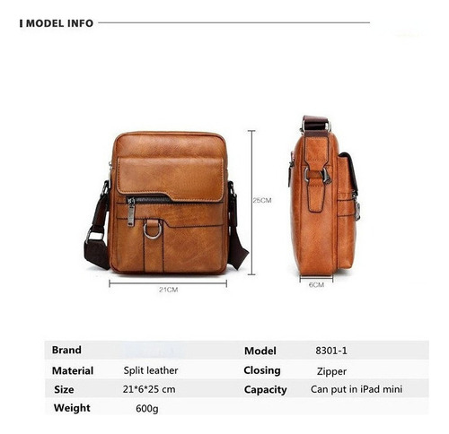 . Bolso De Piel Para Hombre Con Bandolera Empresarial
