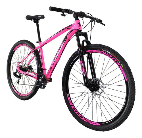 Bicicleta Rino Everest 29 Freio Disco 21v Câmbios Shimano Cor Rosa Tamanho Do Quadro 17