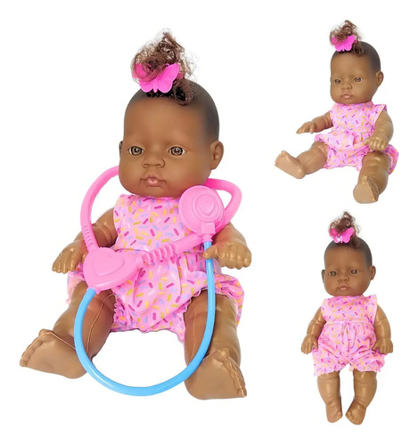 Boneca Tikinha Baby Doutora Doll Negra