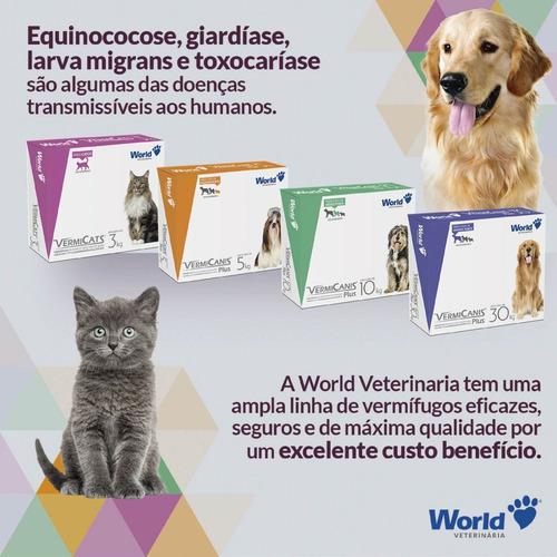 Vermes Faz O Gato Emagrecer Vermicats 01-12kg 4 Cp