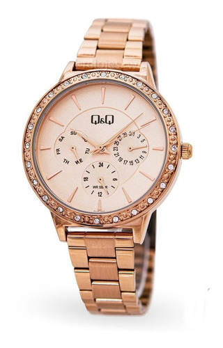 Reloj Qq Mujer Aa45j002y Analogico Oro Rosa