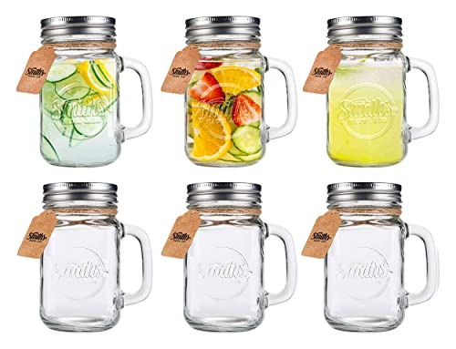 Smith's Mason Jars - Mason Jars, Tazas Con Tapa De 6 X 16 On