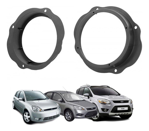 Par De Aros Adaptadores 6,5 Pulgadas Parlantes Focus Fiesta