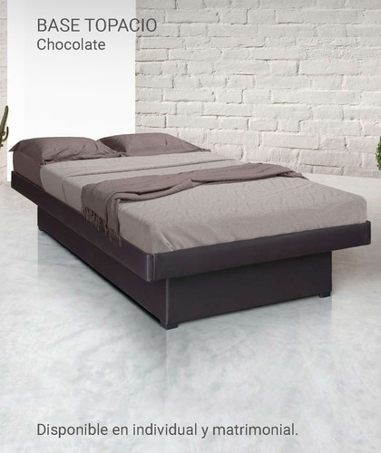 Imagen 2 de 4 de Base Topacio Matrimonial - Chocolate Këssa Muebles