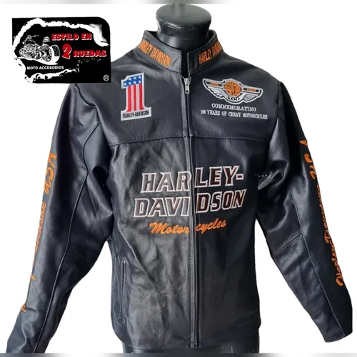 Chamarra Motociclista Tipo Harley Davidson Piel Genuina Cuotas