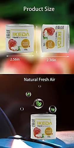 IKEDA Car Air Fresheners, 120ml Fiber Can Fruit Scents Auto Interior Odor  Eliminator for Women Men Home, Office (Peach)