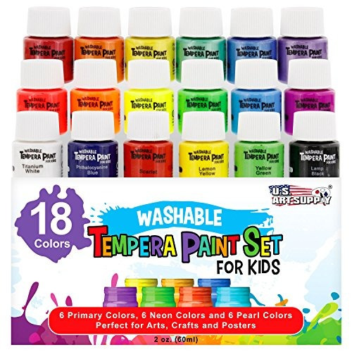 Set De Pintura Para Témperas Lavables Para Niños De 18 Color