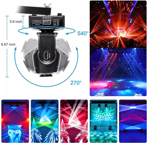60w Luz De Cabeza Móvil Para Disco Fiesta Y Bar Color Negro MODO AUTO , SONIDO , DMX512 , ESCLAVO CABEZA MOVIL PARA DJ , BARES , RESTAURANT , TEATROS ,ETC .