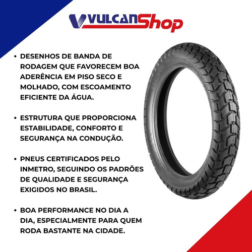 Pneu 110/90-17 Traseiro Com Câmara Bros 125/150 Xtz Technic