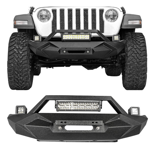 Jeep Wrangler Jl 18-24 Defensa Delantera Acero Con Barra Led