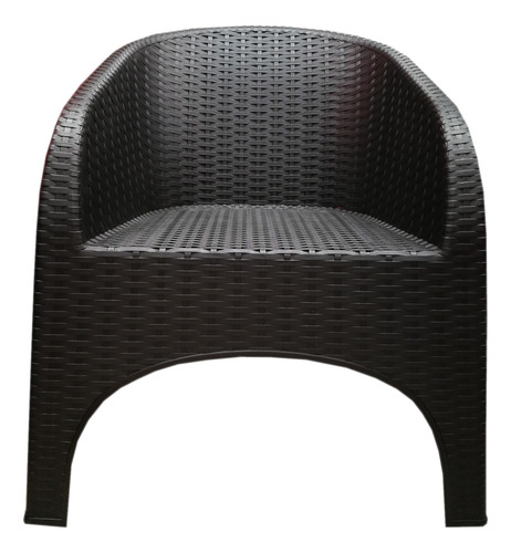 Sillon Plastico Simil Ratan Apilable Reforzado Mateo Negro