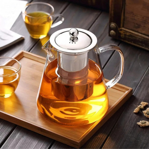 Tetera De Vidrio Grande Con Infusor Acero Inox