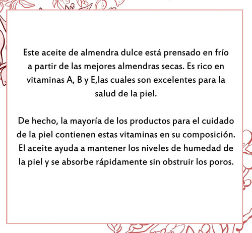 Aceite De Almendras Dulces Verdadero Orgánico 4 Litros
