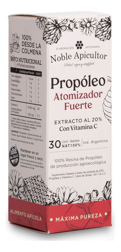 Propóleo Fuerte 20% Atomizador 30ml Noble Apicultor Garganta