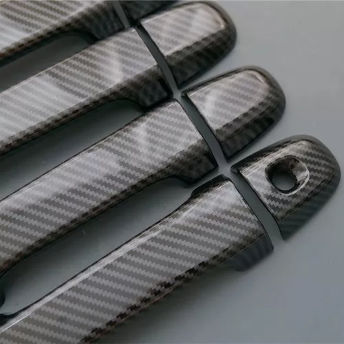 Cubierta de manija de puerta cromada de fibra de carbono para