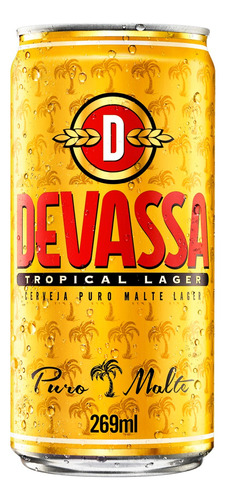 Cerveja Devassa Tropical Lager lata 269ml