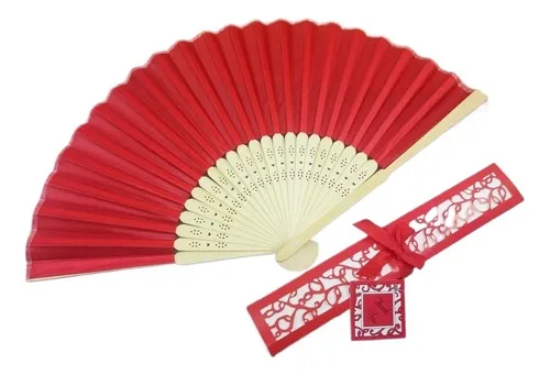 comprar ~ 15 Piezas De Abanicos De Bambú De Tela Blanca For Bodas Y