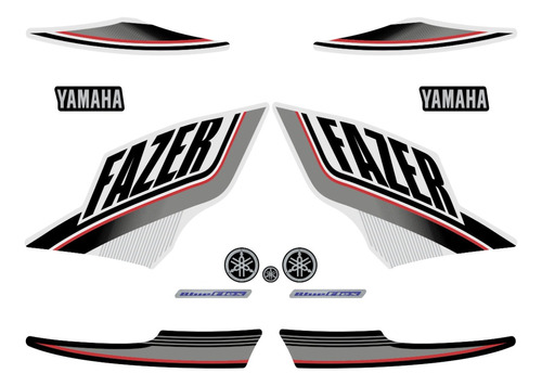 Kit Adesivos Yamanha Fazer 250 Blue Flex 2015 Branca 10620