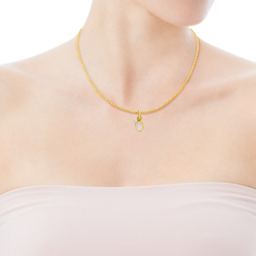 Colgante Tous Tiny De Plata Vermeil Con Cuarzo Rosa Y Perla