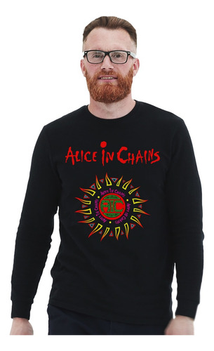 Polera Ml Alice In Chains Logo En Colores Rock Impresión Dir