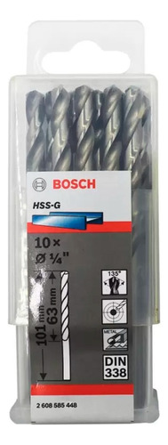 Bosch Broca Metal Hss-g X10u 6.4mm 1/4 