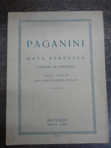 Moto Perpetuo * Niccolo Paganini * Ricordi *
