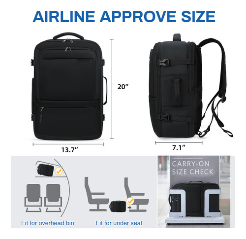 Mochila Para Laptop 17 Pulgadas Mochilas Hombre Impermeable Color Negro Diseño De La Tela Liso