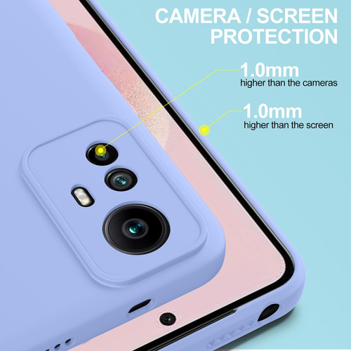 Funda Silicona Líquida Tpu Carcasa Para Redmi Note 12s+mica Púrpura Redmi Note 12s 4g