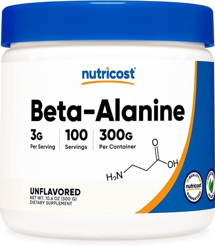 Nutricost Beta-alanine Dietary Supplement 300g Sabor Sin Sabor