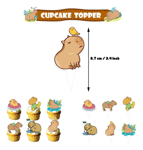 Set De Decoración Para Fiesta De Cumpleaños Con Capibara, Su