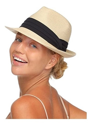 Sombrero De Paja Para Hombre Y Mujer Plegable De Ala Corta