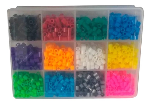 Caja 15 Colores Hama Beads+5 Siluetas+pinza+papel Planchitos