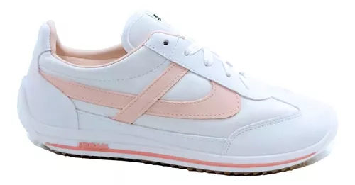 Tenis Sneakers Panam Mujer Plataforma 3.5 cm rosa blanco 1056574