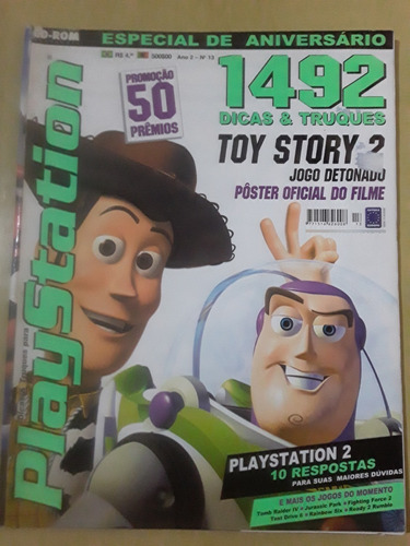Pl584 Revista Playstation Nº13 Sem Pôster Toy Story 2 Detona