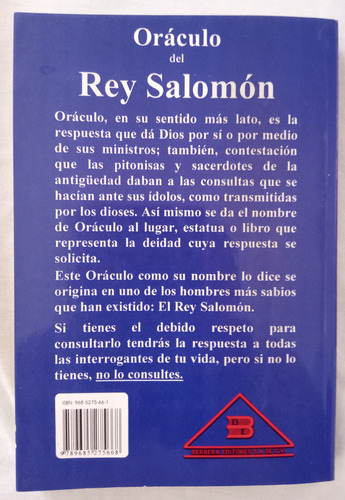 Libro El Oráculo Del Rey Salomon (Usado)