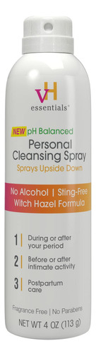 Vh Essentials Spray De Limpieza Personal, Ácido Láctico E.