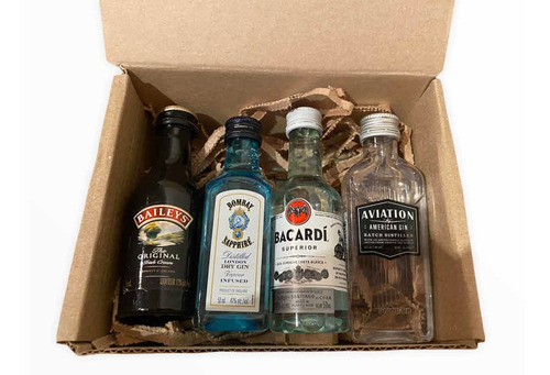 Miniaturas Licor Baileys Bombay Bacardi Aviation Box