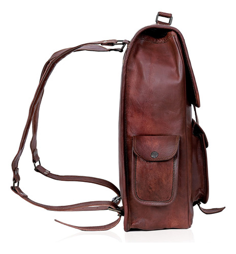 Glb Mochila De Cuero Vintage Para Laptop 26 Marrón