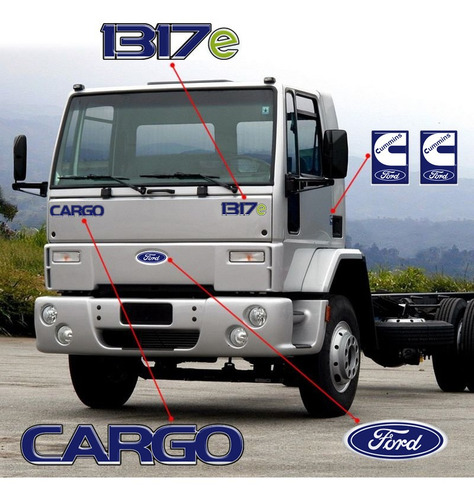 Kit Completo Emblemas Adesivo Ford Cargo + 1317e + Cummins