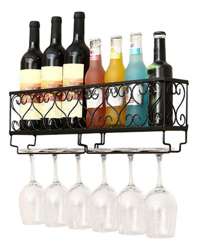 2 Estante De Pared De Hierro Para Vino, Estante De Pared